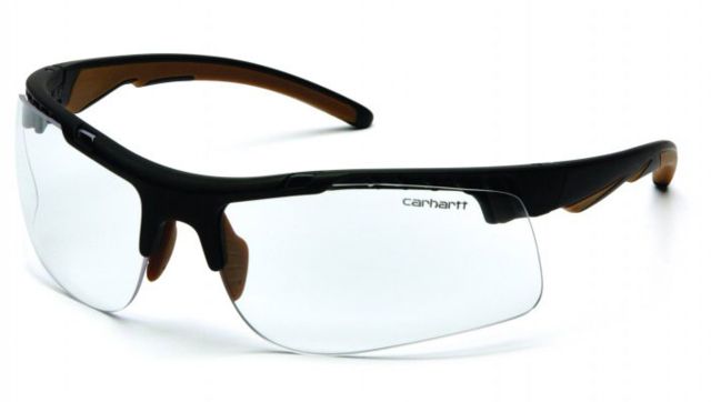Carhartt Rockwood Safety Glasses w/Clear Anti-Fog Lens Black/Tan - Carhartt