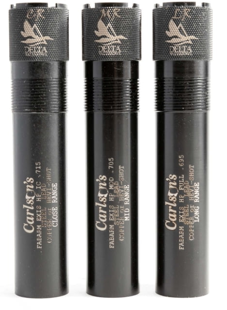 Carlson's Choke Tubes Delta Waterfowl 12 Gauge Choke Tube Fabarm HP Close Range / Mid-Range / Long-Range Set Black - Carlson's Choke Tubes