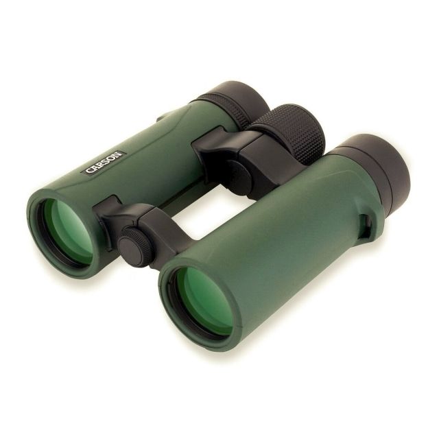 Carson Open Bridge 10x34mm Roof Prism Binocular Matte Green - Carson