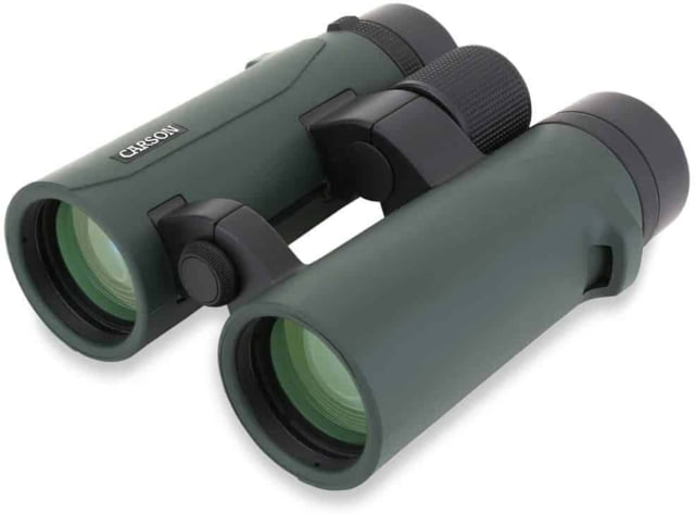 Carson Open Bridge 10x42mm Roof Prism Binoculars Matte Green - Carson