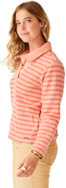 Carve Designs Clara Fleece Pullover - Women's Lt. Henna Even Stripe Extra Small