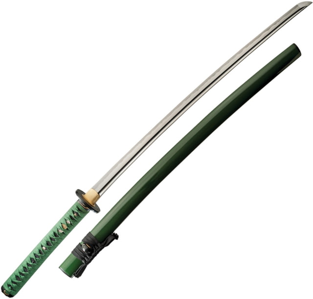 Cas Hanwei Oda Nobunga Katana 27" 65Mn steel blade Green cotton wrapped rayskin handle - Cas Hanwei