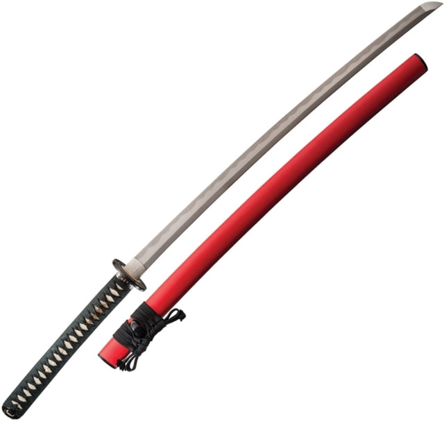 Cas Hanwei Takeda Shingen Kaa 40.5in Overall 27.13in 65Mn Steel Blade Black Cotton Sageo Wrapped Rayskin Handle.Gold Tiger On Kashira Red Wood - Cas Hanwei
