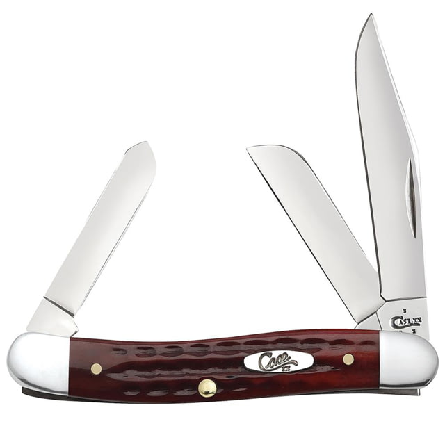 Case Case Medium Stockman Folding Knife 3.63 in Tru-Sharp Stainless Pocket Worn Old Red Bone Corn Cob Jig - $85.99 at Optics Planet