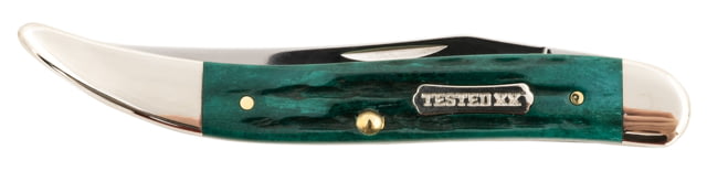 Case Texas Toothpick Medium 3.40in Folding Clip Point Plain Mirror Polished Tru-Sharp SS Blade/Kinfolk Jig w/Dog Bone Shield Jade Bone Handle/Includes - Case Knives