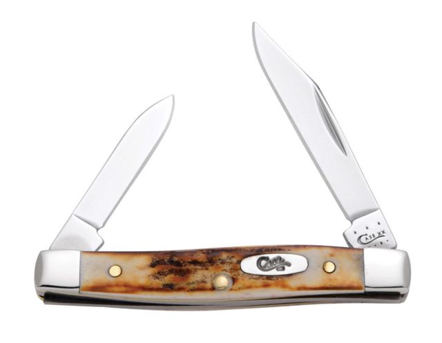 Case 5233 SS Genuine Stag Small Pen Clip and Pen Blades - Case