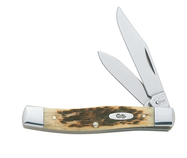 Case 62032 CV Amber Bone CV Small Texas Jack Clip and Pen Blades - Case