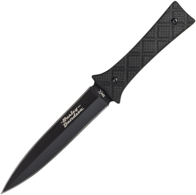 Case Harley TecX Boot Knife 3.75" black finish stainless dagger blade Black G10 handle - Case