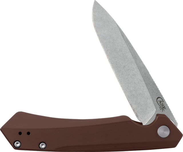 Case Kinzua Folding Knife 4.75in Closed S35VN 3.35in Stonewash Tanto Blade Brown Smooth Aluminum Handle - Case