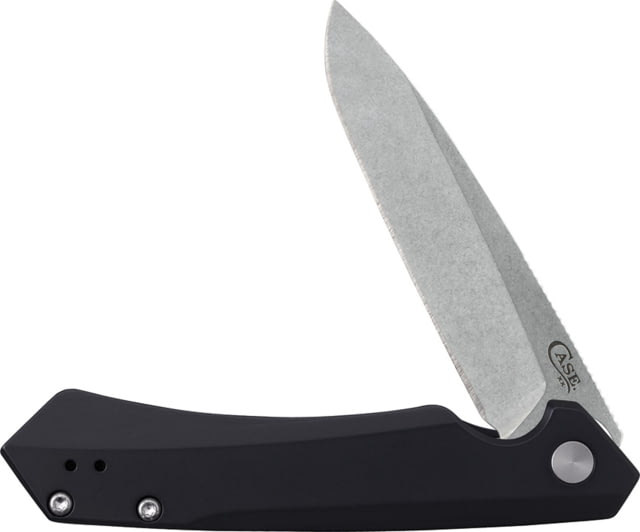 Case Kinzua Folding Knife 4.75in Closed S35VN 3.35in Stonewash Spear Point Blade Black Anodized Aluminum Handle - Case