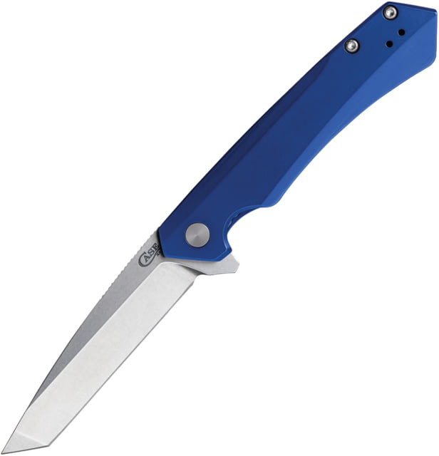 Case Kinzua Folding Knife 4.75in Closed S35VN 3.5in Stonewash Tanto Blade Blue Anodized Aluminum Handle - Case