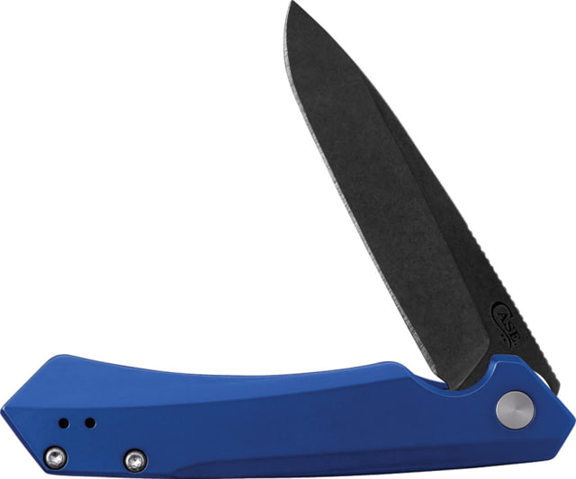 Case Kinzua Folding Knife 4.75in Closed S35VN 3.35in Black Stonewash Spear Point Blade Blue Anodized Aluminum Handle - Case