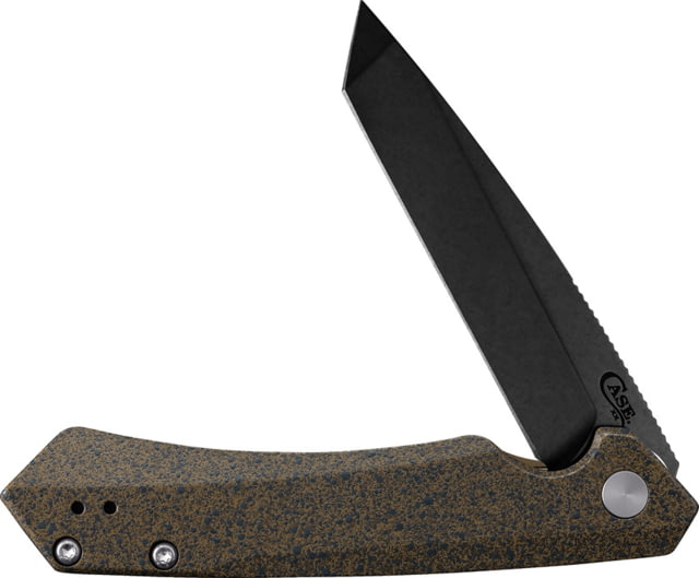 Case Kinzua Folding Knife 4.75in Closed S35VN 3.35in Black Stonewash Tanto Blade Dark Brown Speckled Cerakote Aluminum Handle - Case