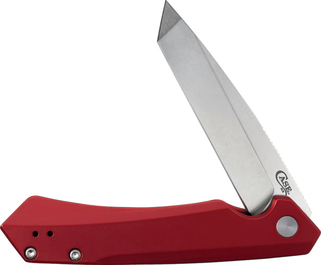 Case Kinzua Folding Knife 4.75in Closed S35VN 3.35in Stonewash Tanto Blade Red Aluminum Handle - Case