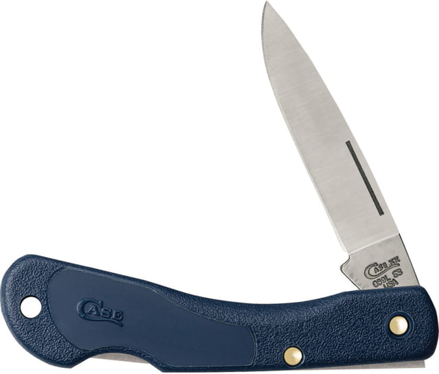 Case Lightweight Mini Blackhorn Blue Folding Knife 3in Closed 2.25in SS Satin Blade Blue Synthetic Handle - Case