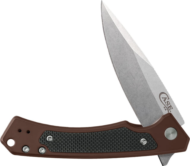 Case Marilla Folding Knife 4.75in Closed 3.4in S35VN Stonewash Drop Point Blade Brown Anodized Aluminum Handle - Case
