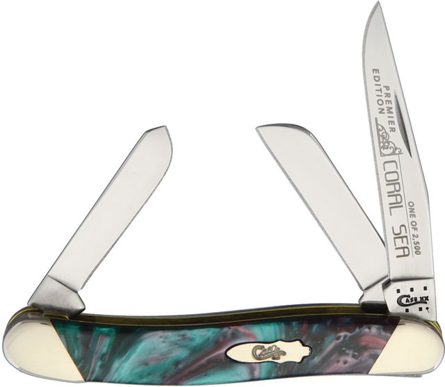 Case Medium Stockman Coral Sea Folding KnifeStainless SteelClipSpey and SheepsfootCoral SeaCorelon Handle - Case Knives
