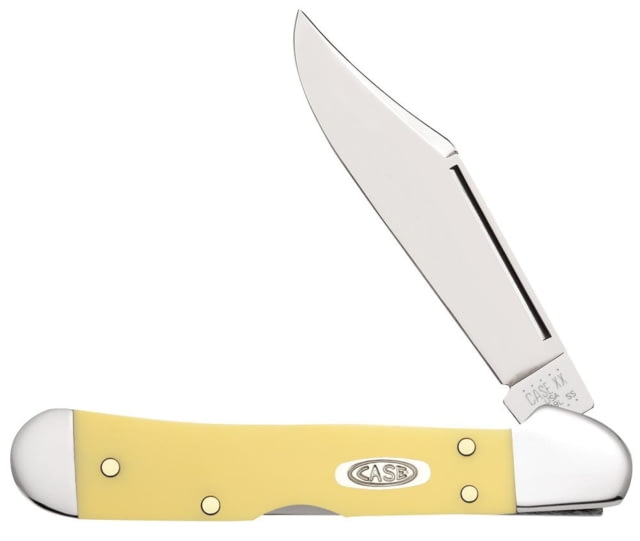 Case Mini CopperLock Folding Knife 3.63 in Chrome Vanadium Steel Yellow Synthetic Handle - Case