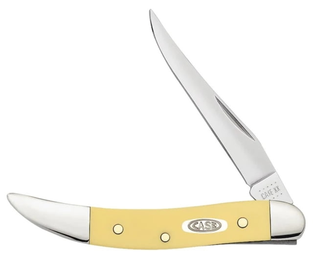 Case Small Texas Toothpick Folding Knife 3 in Tru-Sharp Surgical Steel Yellow Synthetic Handle - Case