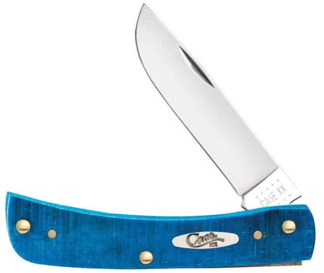 Case Sod Buster Jr Folding Knife 3.63 in Tru-Sharp Surgical Steel Caribbean Blue Bone Sawcut Jig Handle