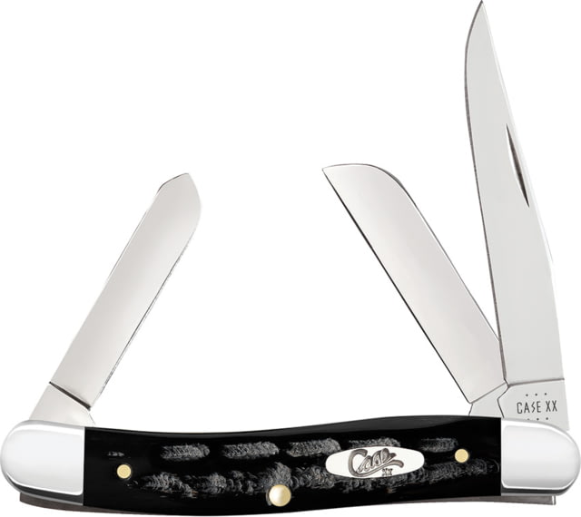 Case Stockman Jigged Buffalo Folding Knife 3.63in Closed Mirror Clip/Sheepsfoot/Spey Blades Jigged Buffalo Horn Handle - Case