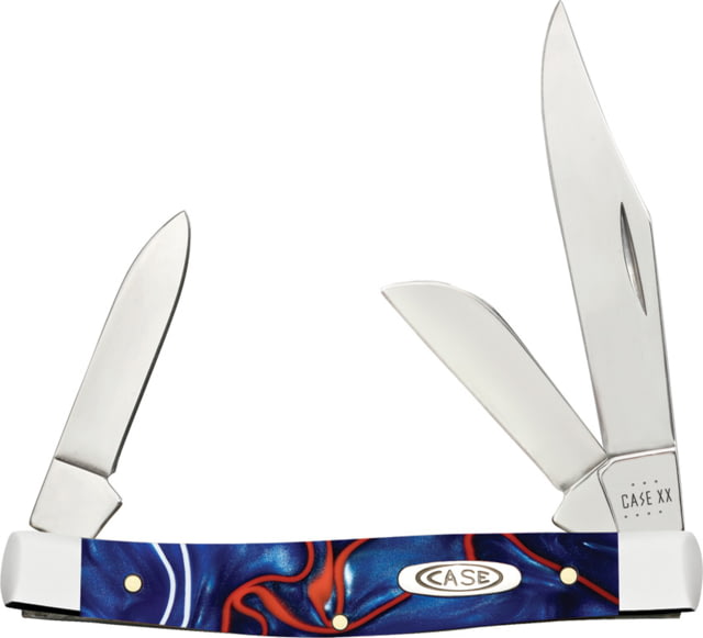 Case Stockman Patriot Kirinite Folding Knife 3.25in Closed Mirror Clip/Sheepsfoot/Pen Blades Patriot Kirinite Handle - Case