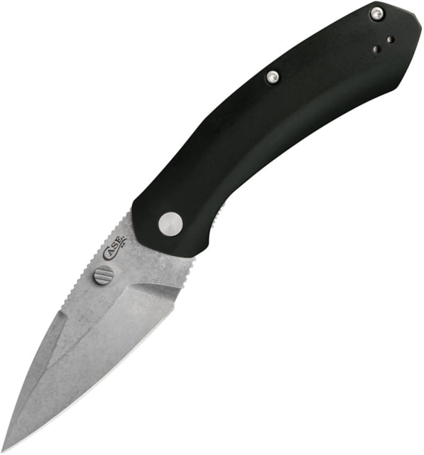 Case Westline Linerlock Folding Knife 4.5in Closed 3.2in S35VN Stonewash Drop Doint Blade Black Stonewash Aluminum Handle - Case