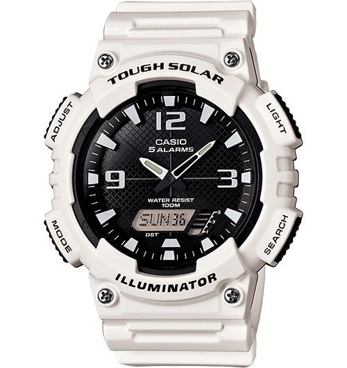 Casio Outdoor Ana-Digi Solar Gloss Sport Watch w/White Black Face White/Black