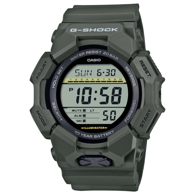 Casio G-Shock GA010 Series Men's Digital Watch 52mm Case Diameter Bio-based Resin Bezel Green Bio-based Resin Band