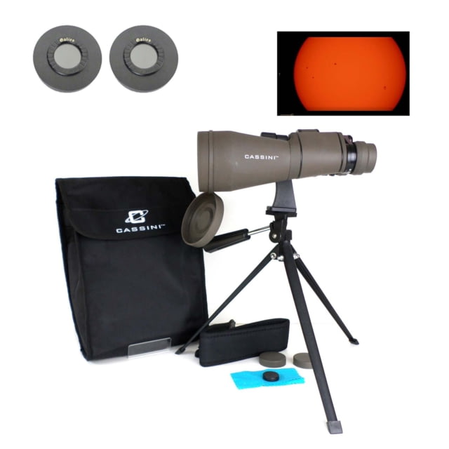 Cassini  Porro Prism Zoom Binoculars w/ Solar Filter Caps Nitrogen Purged Gray - Cassini