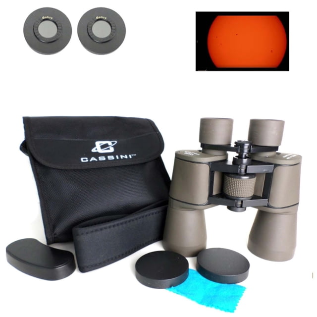 Cassini  Porro Prism Binoculars w/Solar Filter Caps Nitrogen Purged Gray - Cassini