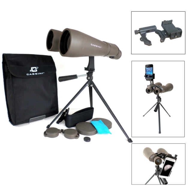 Cassini m Porro Prism Binoculars w/Smart Phone Adapter Nitrogen Purged Gray - Cassini