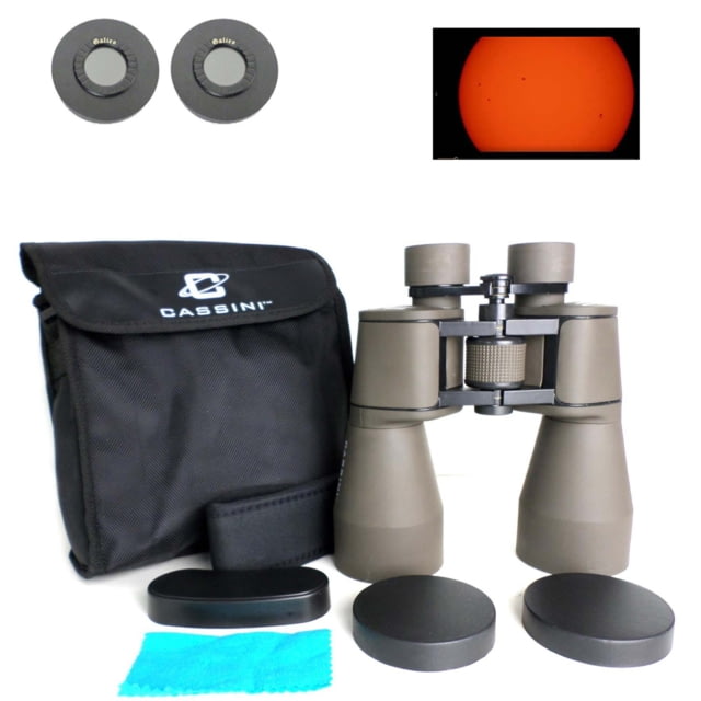 Cassini  Porro Prism Binoculars w/Solar Filter Caps Nitrogen Purged Gray - Cassini