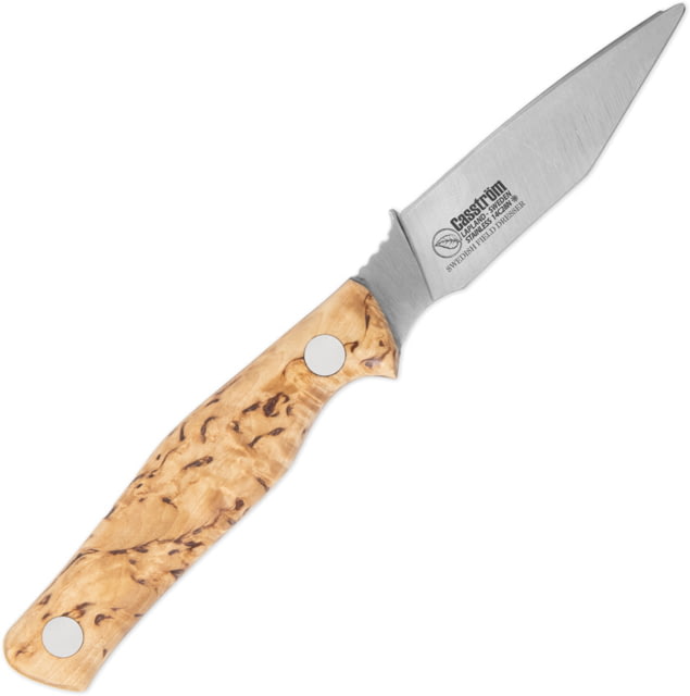 Casstrom Field Dresser Curly Birch Fixed Blade Knife 7.5in Overall 3.5in 14C28N Sandvik Stainless Blunt Tip Blade Curly Birch Handle - Casstrom