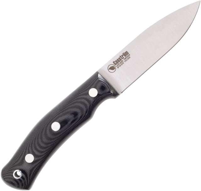 Casstrom No. 10 Black Micarta Forest Knife 8.63in Overall 4in Satin 14C28N Sandvik Blade Black Canvas Micarta Handle Flat Grind Blade Black Kydex - Casstrom