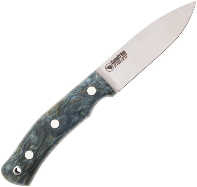 Casstrom No. 10 Blue Birch Forest Knife 8.63in Overall 4in Satin 14C28N Sandvik Blade Blue Curly Birch Handle Black Kydex Sheath - Casstrom