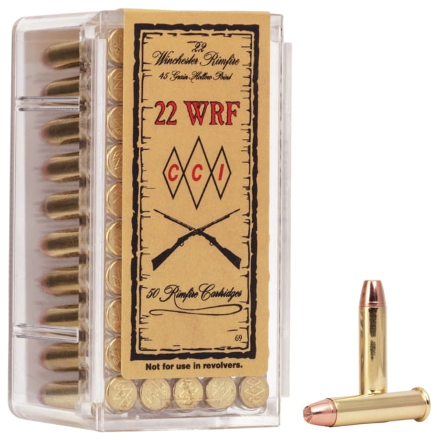  Ammunition .22 Winchester 45 Grain Jacketed Hollow Point Brass Rimfire 50 Rounds Ammo
