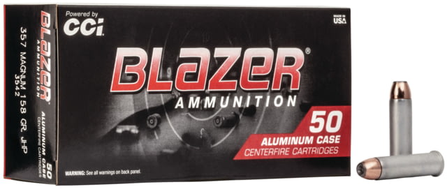  Ammunition Blazer .357 Magnum 158 Grain Jacketed Hollow Point Aluminum Centerfire Pistol 50 Rounds Ammo