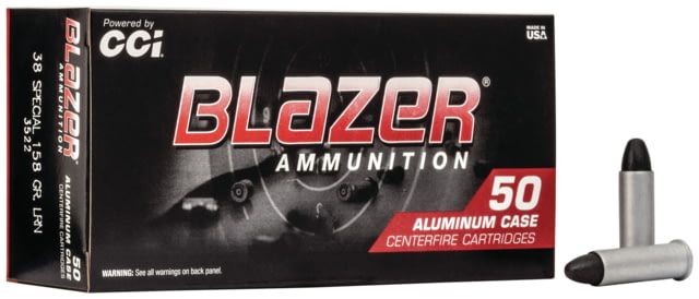  Ammunition Blazer .38 Special 158 Grain Lead Round Nose Aluminum Centerfire Pistol 50 Rounds Ammo