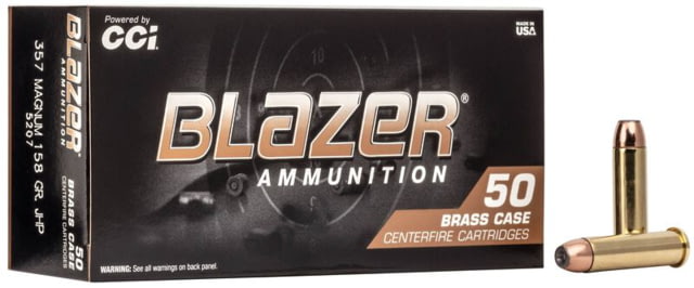  Ammunition Blazer Brass .357 Magnum 158 Grain Jacketed Hollow Point Centerfire Pistol 1000 Round Ammo