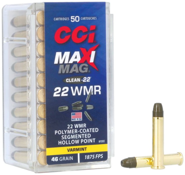  Ammunition Maxi-Mag .22 Winchester Magnum Rimfire 46 Grain Segmented Hollow Point Rimfire 2000 Round Ammo