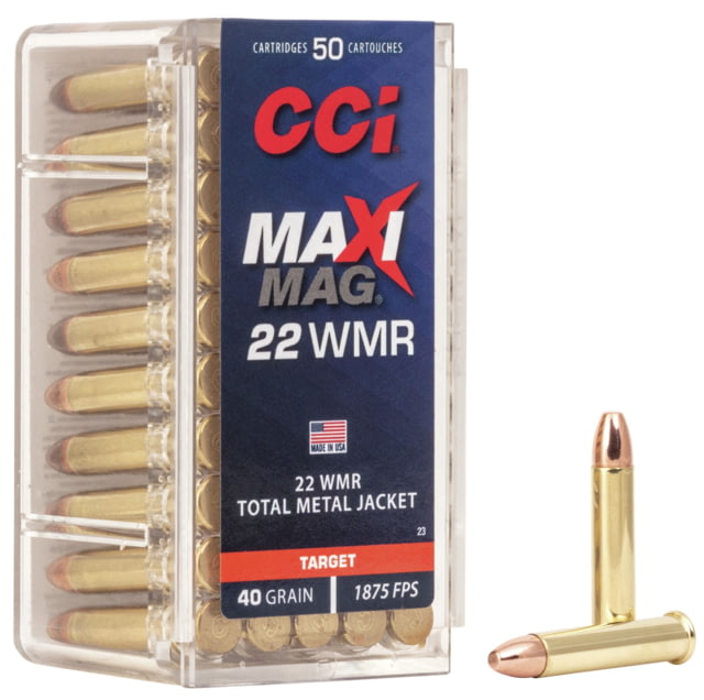  Ammunition Maxi-Mag .22 Winchester Magnum Rimfire 40 Grain Total Metal Jacket Rimfire 50 Rounds Ammo