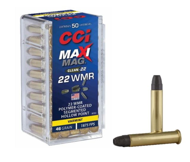  Ammunition Maxi-Mag .22 Winchester Magnum Rimfire 46 Grain Segmented Hollow Point Rimfire 50 Rounds Ammo