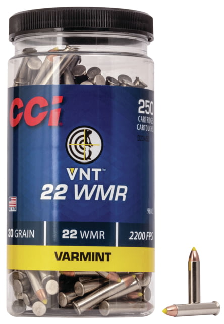 CCI Ammunition VNT .22 Winchester Magnum Rimfire 30 grain VNT Rimfire Ammo 250 Rounds - Cci Ammunition