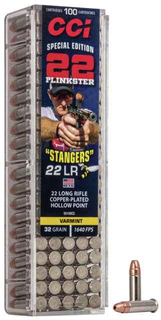  Ammunition Stinger .22 Long Rifle 32 Grain Copper Plated Hollow Point Rimfire 100 Rounds Ammo