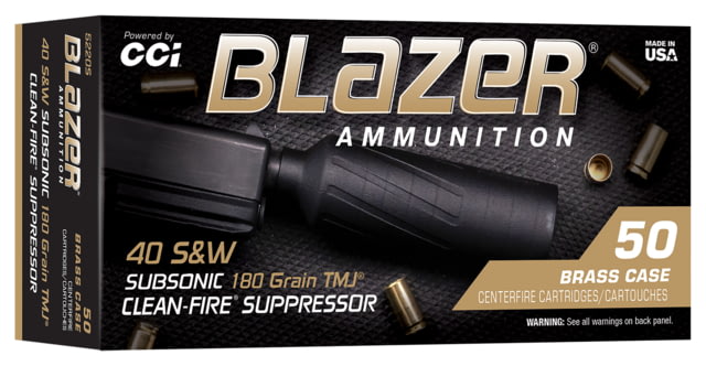  Blazer .40 S&W 180 Grain Total Metal Jacket Pistol 50 Rounds Ammo