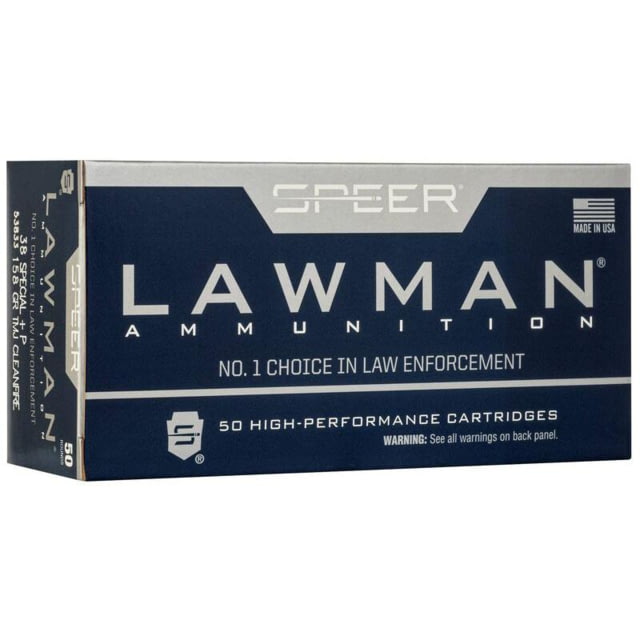 Cci Speer Lawman Clean-Fire Handgun Ammunition .38 Spl+P 158gr TMJ 900 fps 50/ct - Speer