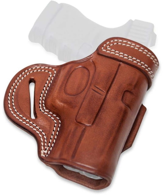 Cebeci Arms Leather Belt Reinforced Combat Grip Holsters Glock 26 27 Left Tan - Cebeci Arms