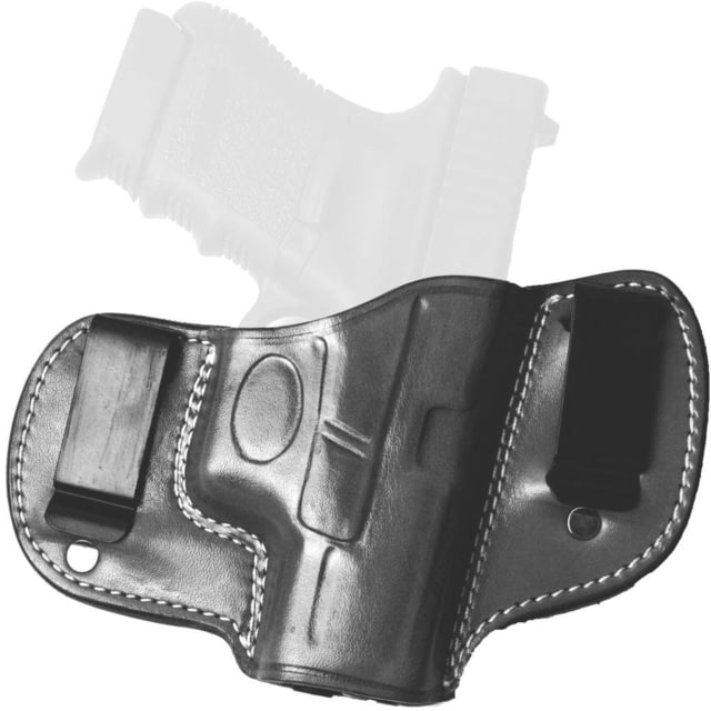 Cebeci Arms Leather Double Clip IWB Holsters Glock 26 27 Right Black - Cebeci Arms