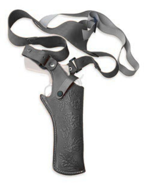 Cebeci Arms Leather Vertical Floral Pattern Shoulder Holsters All Revolvers incl. SA up to 6in barrel Right Black - Cebeci Arms